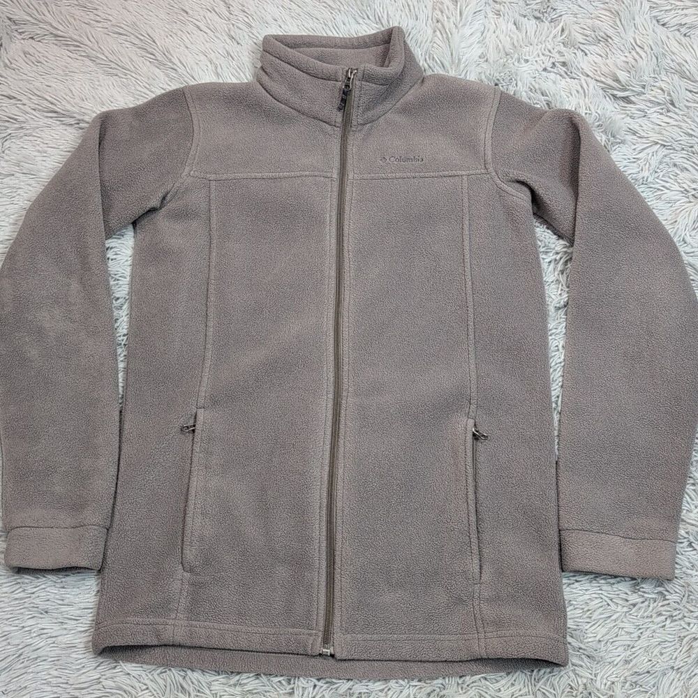 Columbia Jacket Girls 16 Gray Fleece Gorpcore Zip‎ Up Pockets Soft Cozy Comfy